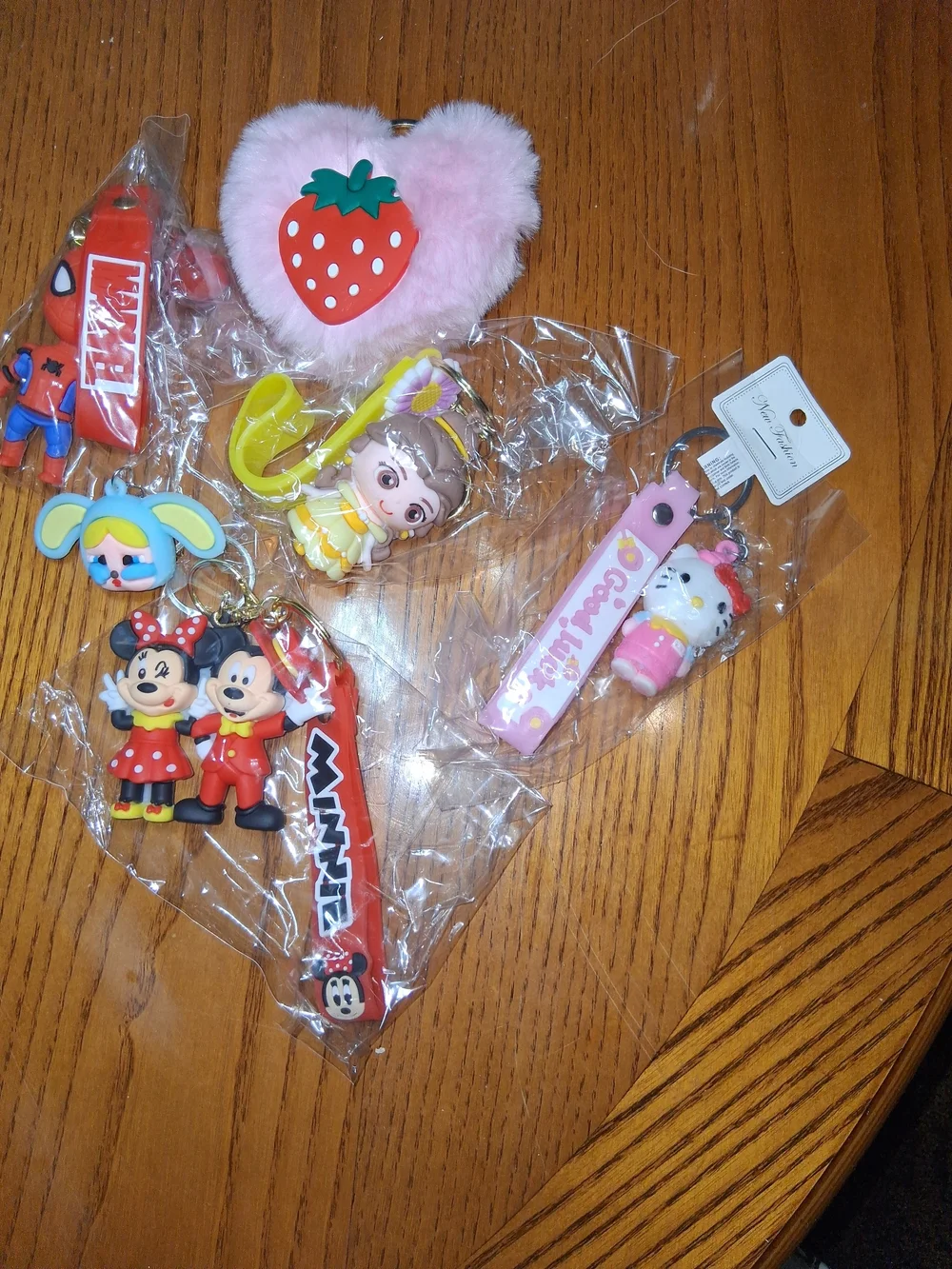 6 Character Assorted Kids Keychains